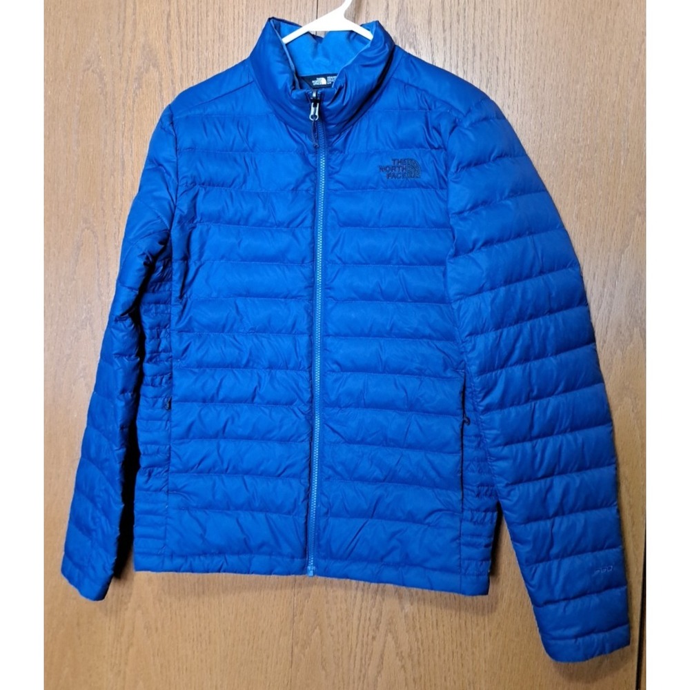 The North Face Men's Navy Blue Zipper Front  Long Sleeves Down Puffer Jacket S